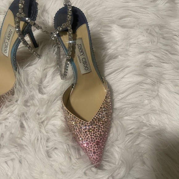 Jimmy Choo Glittering Pink and Silver Heels - Picture 4 of 8